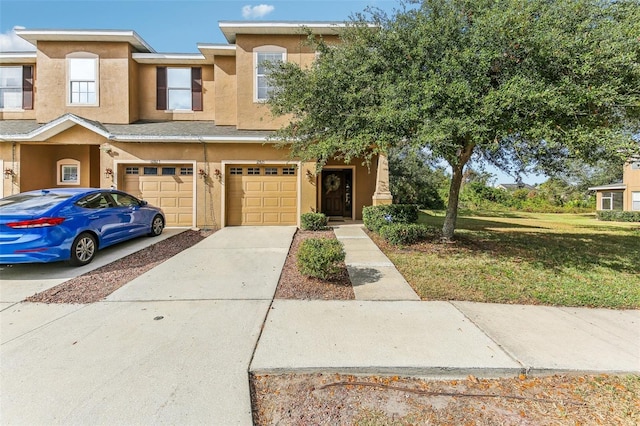 view of property with a garage