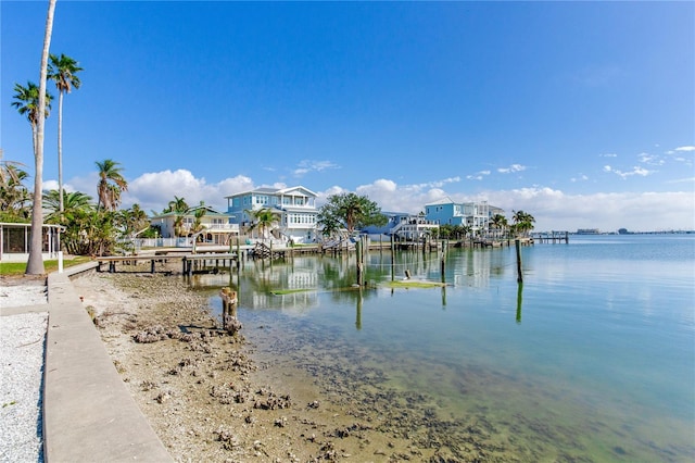 water view featuring a boat dock