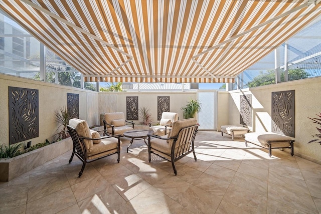 view of patio / terrace featuring an outdoor hangout area