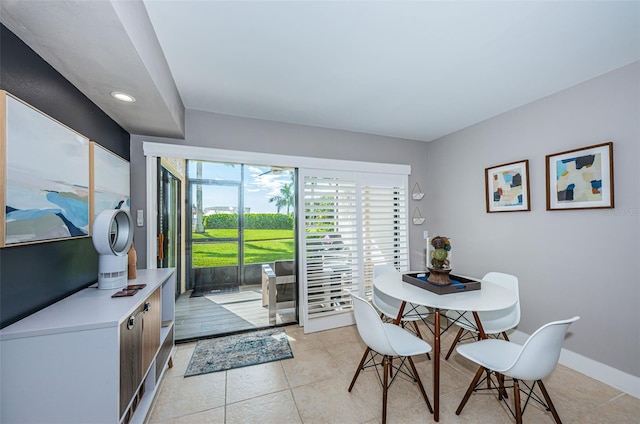 view of tiled dining room