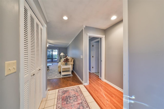 corridor featuring tile patterned flooring