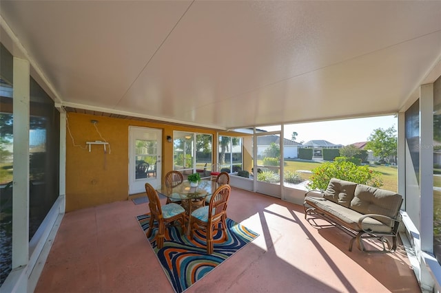 view of sunroom