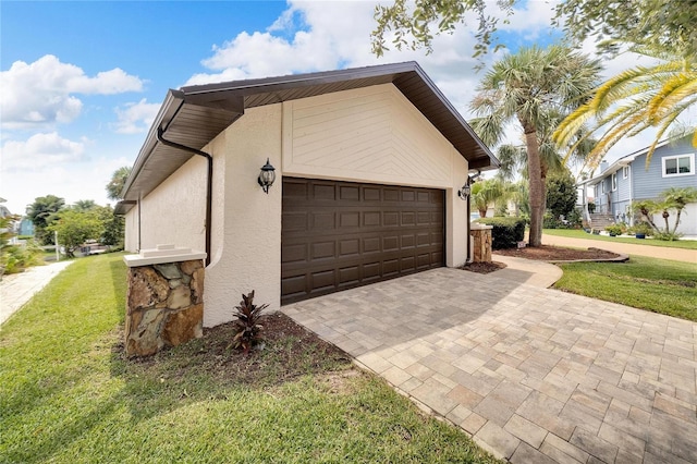 view of home's exterior with a yard