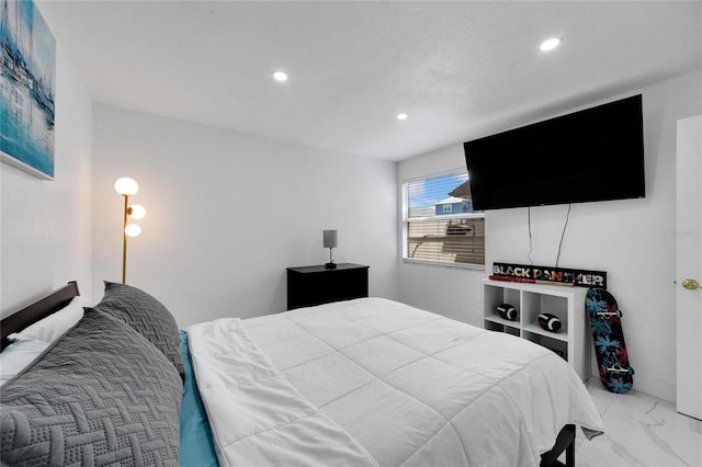 bedroom with a textured ceiling