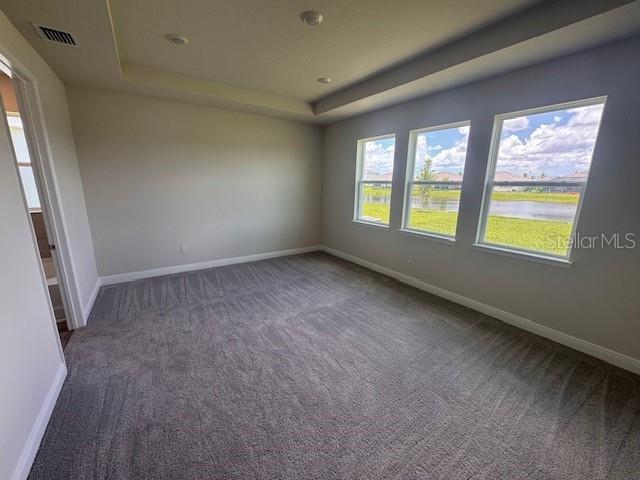 4314 Pullet Ct, Lakewood Ranch, FL 34211 - carpeted spare room featuring a tray ceiling and baseboards