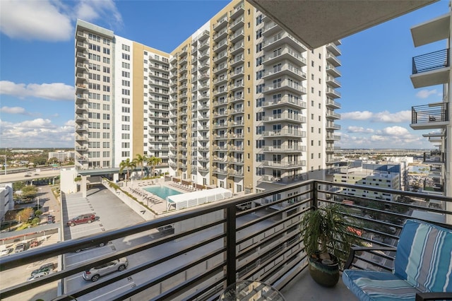 1120 E Kennedy Blvd Unit 1221, Tampa, FL 33602 - balcony with view of pool and a city view