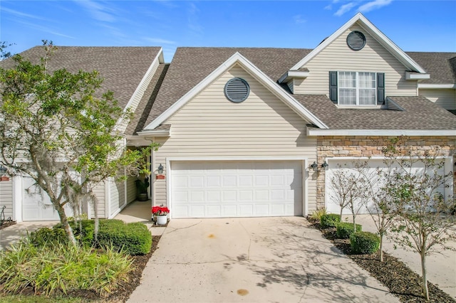 view of front of house with a garage