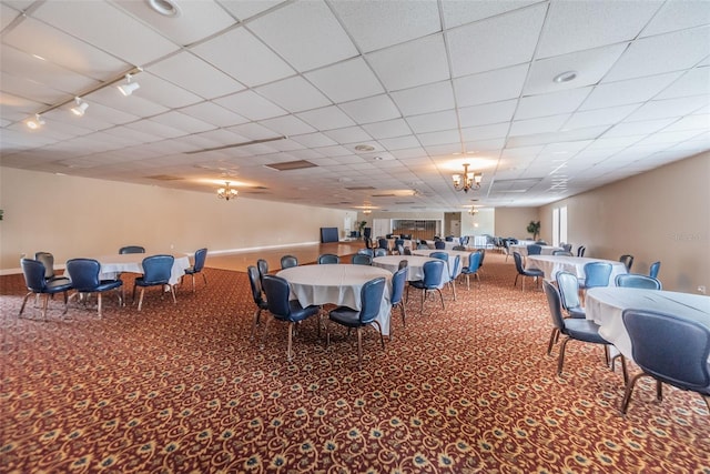 view of carpeted dining room