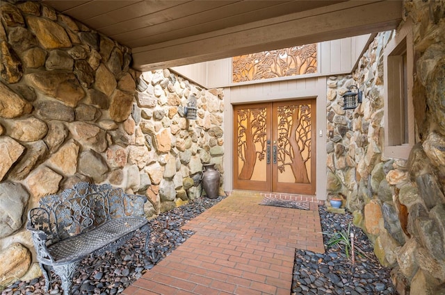 entrance to property with french doors