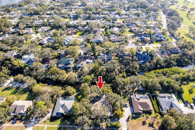 drone / aerial view with a residential view