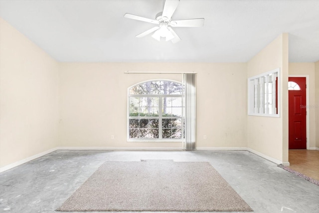 spare room featuring ceiling fan