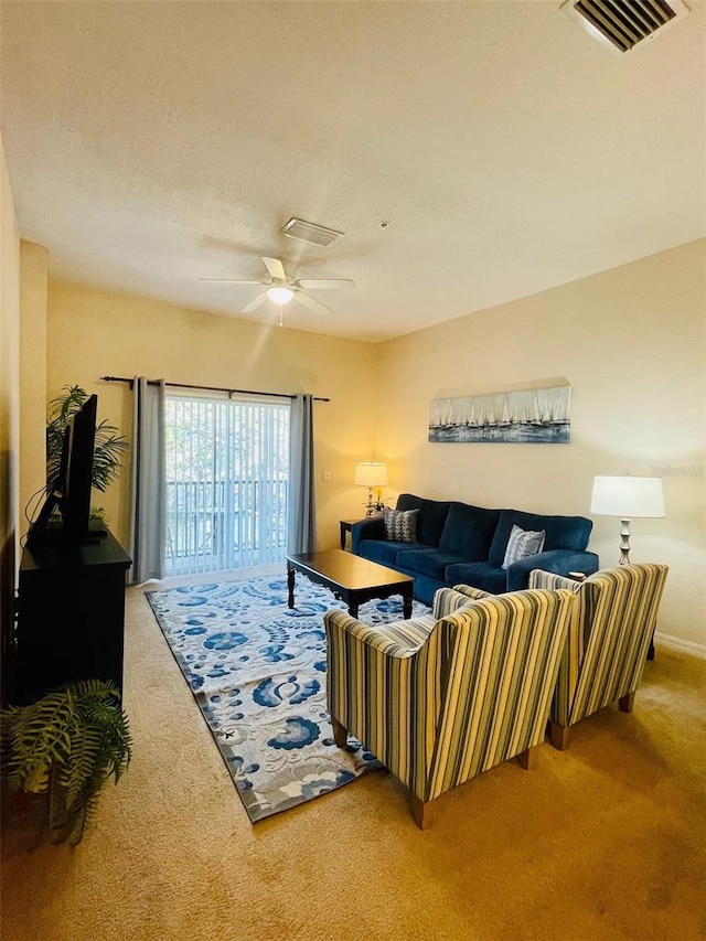 606 Gran Bahama Blvd Unit 29-606, Davenport, FL 33897 - living room featuring carpet and ceiling fan