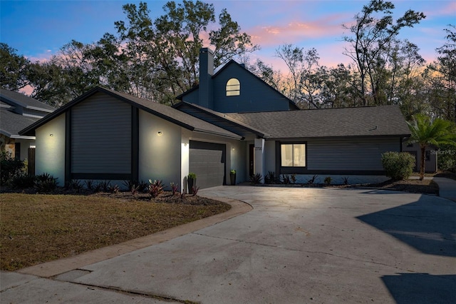 view of front facade with a garage