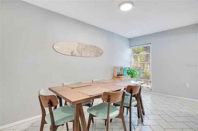 view of tiled dining room