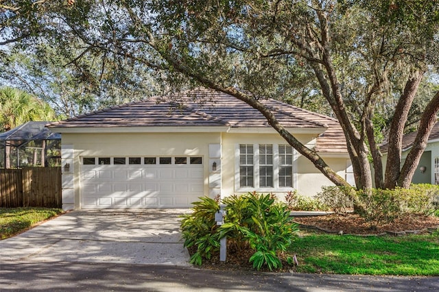 view of front facade with a garage