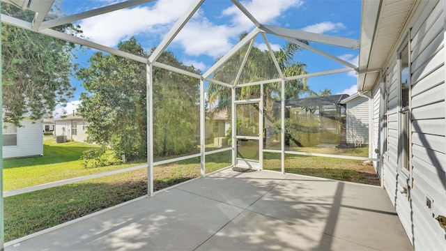 view of unfurnished sunroom