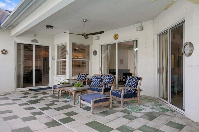 view of patio / terrace with ceiling fan