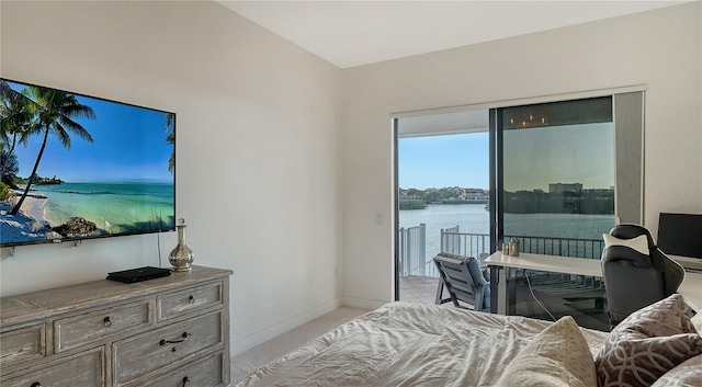 bedroom featuring access to outside