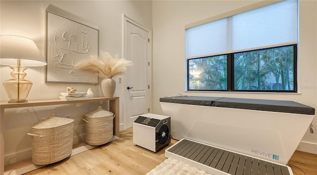 interior space with hardwood / wood-style flooring