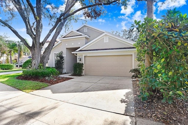 view of front of house with a garage