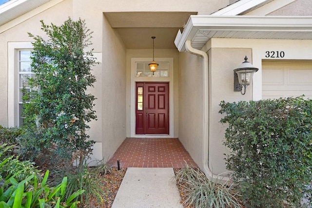 entrance to property with a garage