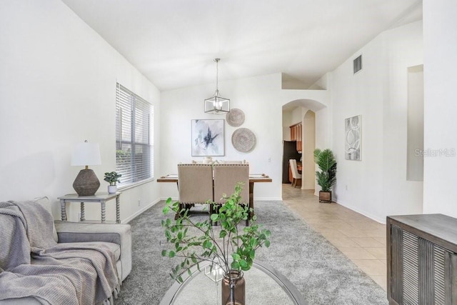 view of tiled living room