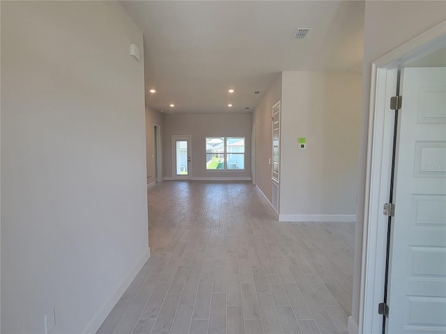 empty room featuring light wood-type flooring