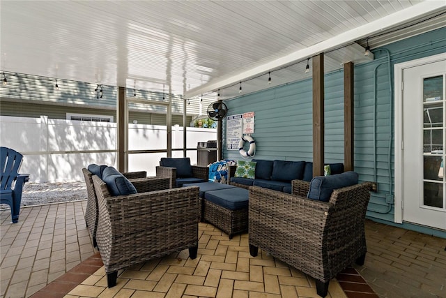 view of patio with an outdoor living space