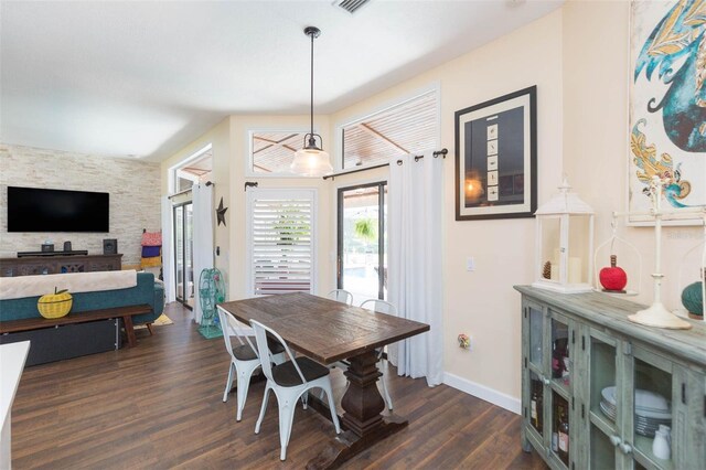 10328 Henderson St, Spring Hill, FL 34608 - dining area with dark hardwood / wood-style flooring