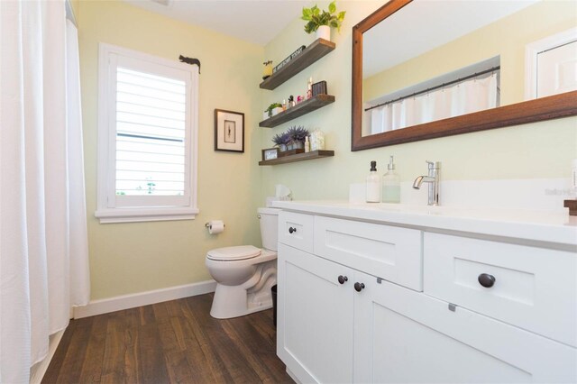 10328 Henderson St, Spring Hill, FL 34608 - bathroom with vanity, toilet, and wood-type flooring