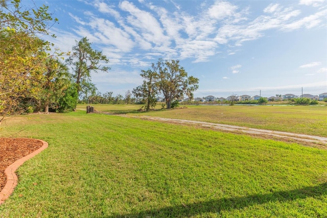 view of yard with a rural view