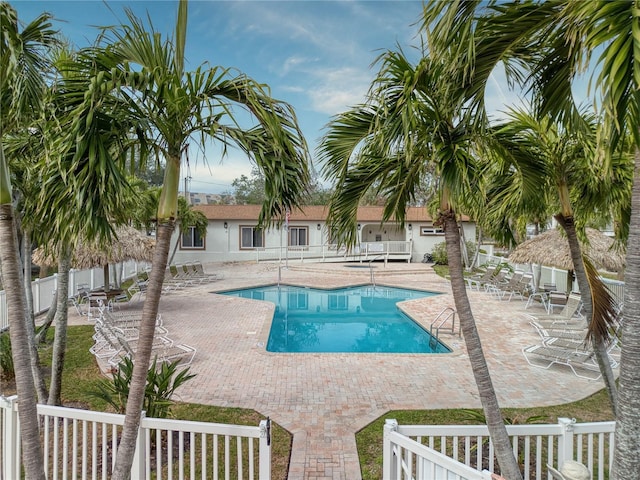 view of pool with a patio