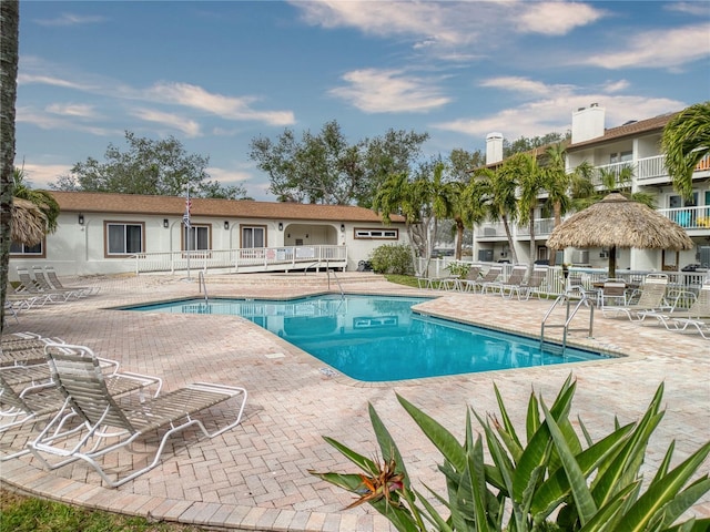 view of pool with a patio