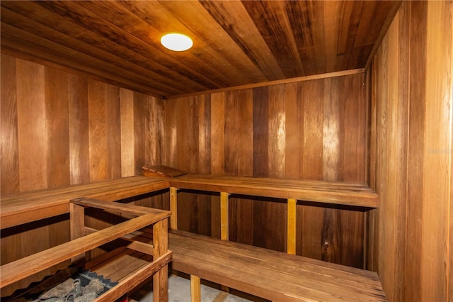 736 Island Way Unit 606, Clearwater Beach, FL 33767 - relaxing sauna / steam room featuring wood ceiling and wooden walls