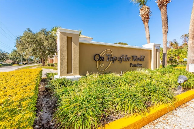 view of community sign