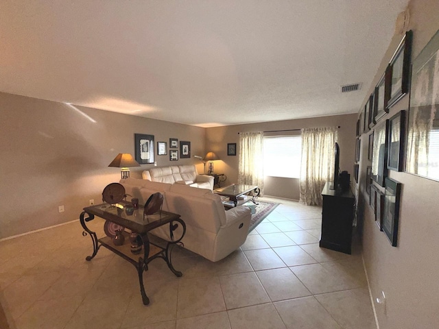 view of tiled living room