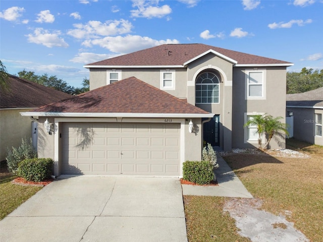 front facade with a garage