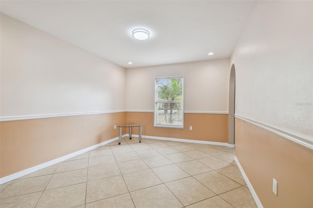 view of tiled spare room