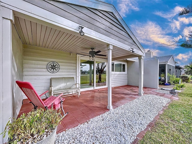 view of patio / terrace with ceiling fan