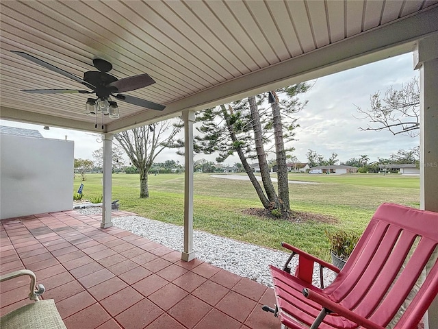 view of patio with ceiling fan