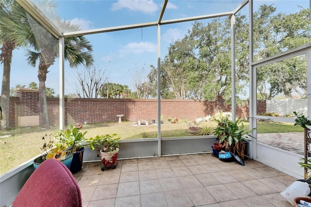 view of unfurnished sunroom