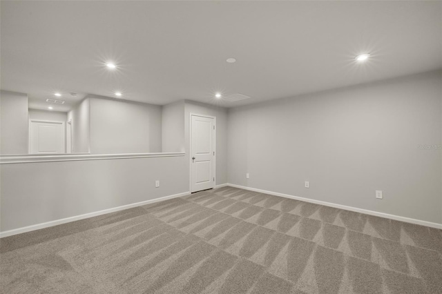 basement with carpet