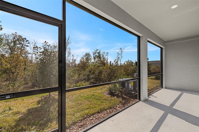 view of unfurnished sunroom