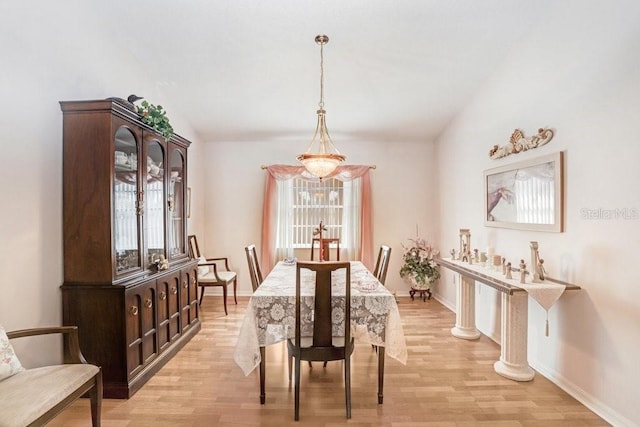 dining room featuring light wood-type flooring