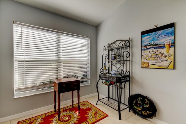 interior space featuring light tile patterned floors