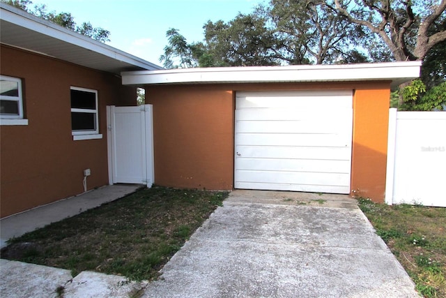 view of garage