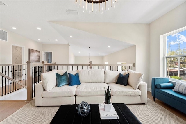 living room featuring light wood-type flooring