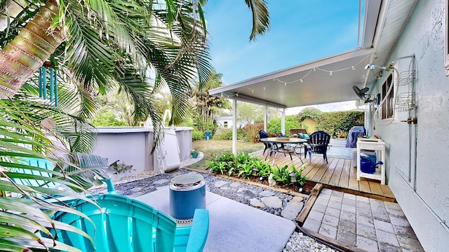 view of patio with a deck