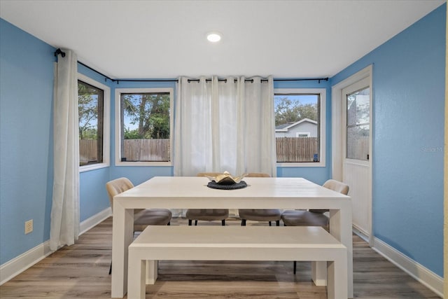 dining area featuring hardwood / wood-style flooring