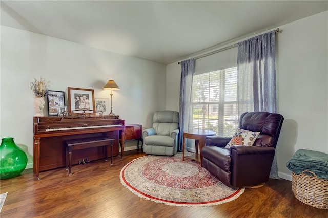 sitting room featuring wood-type flooring